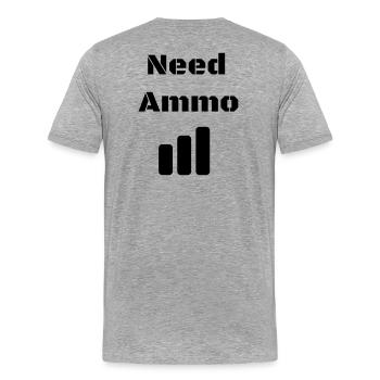 Besoin de munitions - T-shirt bio Premium Homme - gris chiné - Dos - Damien (186cm)