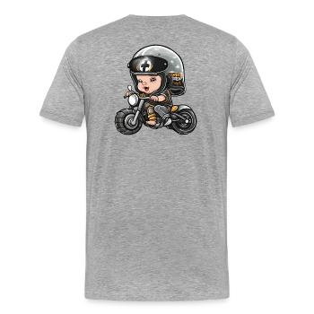 Baby biker, future biker, baby biker - Men's Premium Organic T-Shirt - heather grey - Back - Damien (186cm)