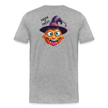 Halloween, Celebrate Halloween, Happy Halloween - Men's Premium Organic T-Shirt - heather grey - Back - Damien (186cm)