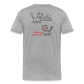 Good morning dog and cat - Men's Premium Organic T-Shirt - heather grey - Back - Damien (186cm)