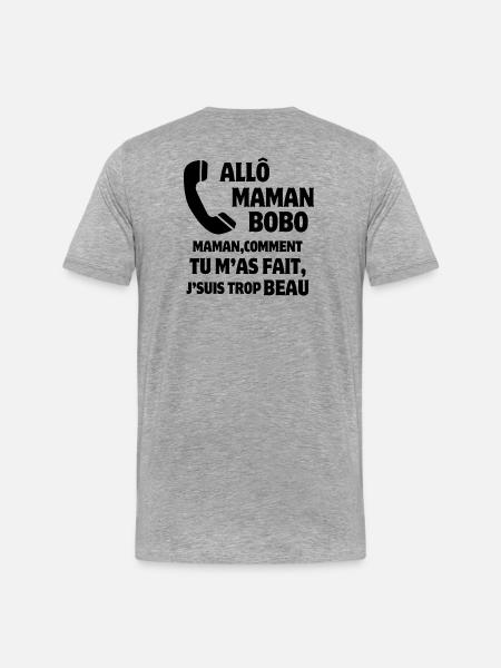 Mama, Super-Mama, Mutter und Sohn - Männer Premium Bio T-Shirt - Grau meliert