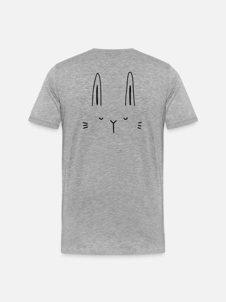 Hase Hasengesicht Gesicht Geschenkidee - Männer Premium Bio T-Shirt - Grau meliert
