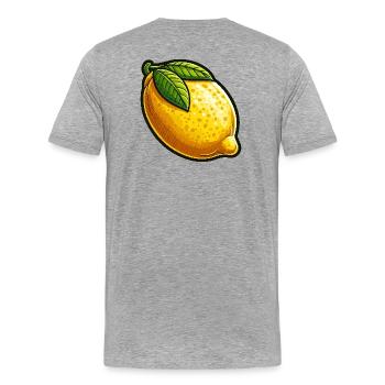 Lemon Natural Illustration - Men's Premium Organic T-Shirt - heather grey - Back - Damien (186cm)