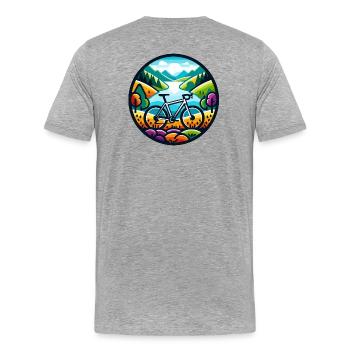 Aventure colorée sur gravier - T-shirt bio Premium Homme - gris chiné - Dos - Damien (186cm)