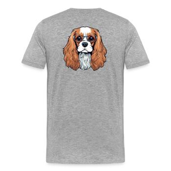 Cavalier King Charles, Hund, Niedlicher Hund - Männer Premium Bio T-Shirt - Grau meliert - Hinten - Damien (186cm)