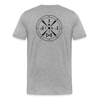 Bouclier Viking Teutons - T-shirt bio Premium Homme - gris chiné - Dos - Damien (186cm)
