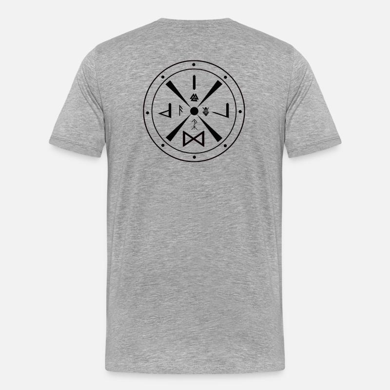 Wikinger Schild- Germanen - Männer Premium Bio T-Shirt - Grau meliert