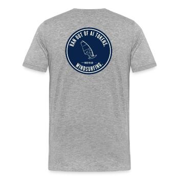 Badge des limites de jetons de planche à voile - T-shirt bio Premium Homme - gris chiné - Dos - Damien (186cm)