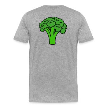 Broccoli - Men's Premium Organic T-Shirt - heather grey - Back - Damien (186cm)