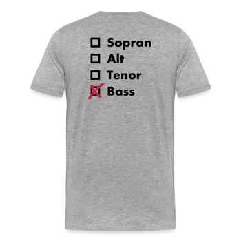 Bass - Männer Premium Bio T-Shirt - Grau meliert - Hinten - Damien (186cm)