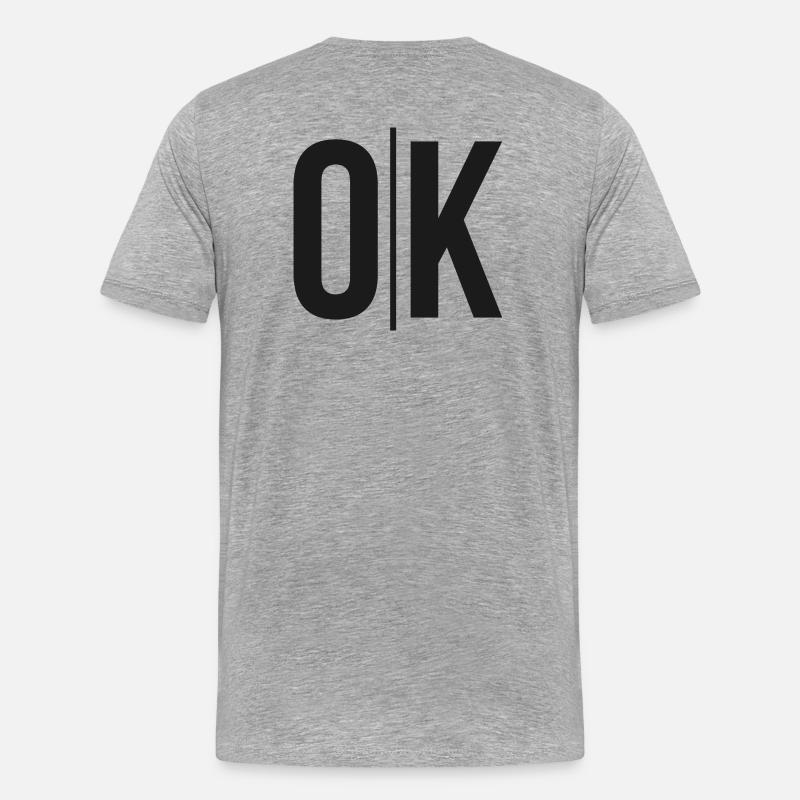 OK Split Monochrome Logo - Männer Premium Bio T-Shirt - Grau meliert