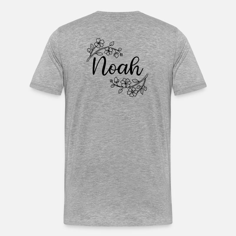 Noah | name of name | Vectorgraphic ! - Männer Premium Bio T-Shirt - Grau meliert