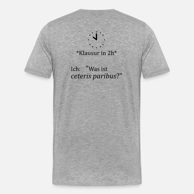 Unispruch "ceteris paribus" Geschenk, Studenten - Männer Premium Bio T-Shirt - Grau meliert