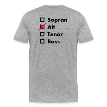 Alt - Männer Premium Bio T-Shirt - Grau meliert - Hinten - Damien (186cm)