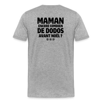 noël, père noël, joyeuse fête - T-shirt bio Premium Homme - gris chiné - Dos - Damien (186cm)