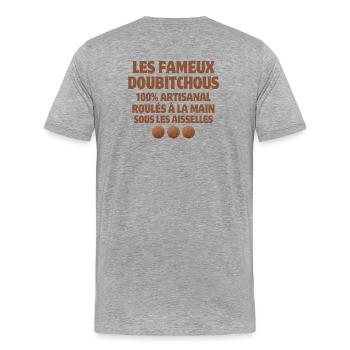 Noël joyeux Noël joyeuses fêtes - T-shirt bio Premium Homme - gris chiné - Dos - Damien (186cm)