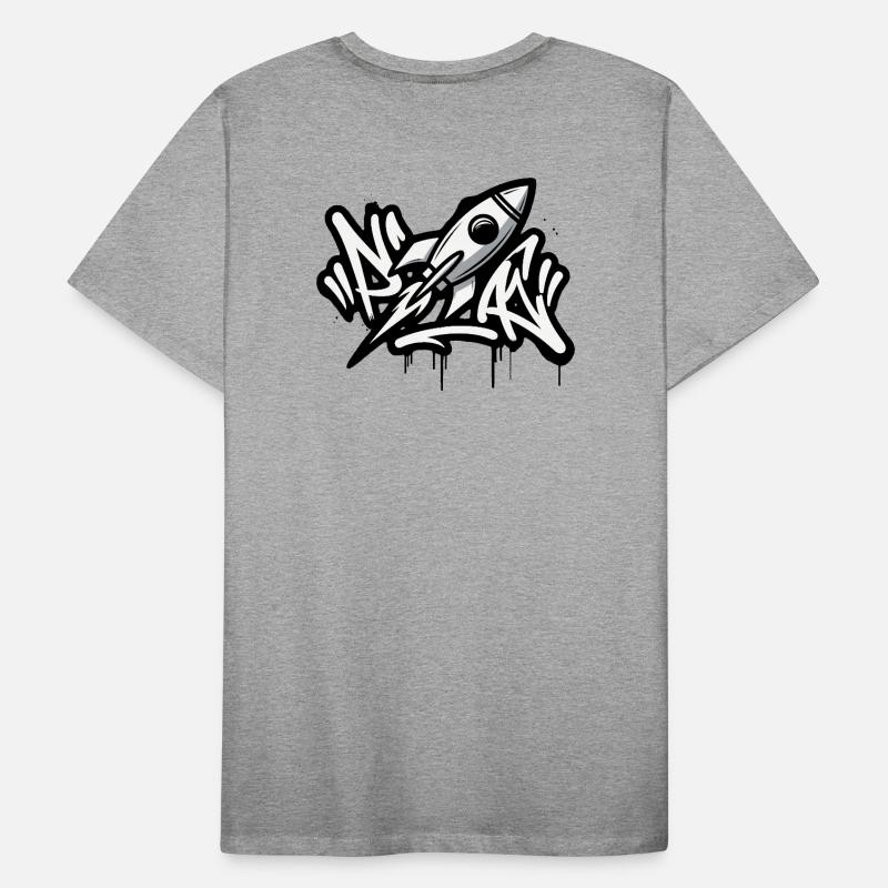 Fusée graffiti en noir et blanc T-shirt bio Premium Homme