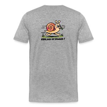 Car sticker, caravan Rail step and double - Men's Premium Organic T-Shirt - heather grey - Back - Damien (186cm)