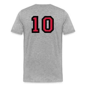 Le numéro 10 - le numéro dix - T-shirt bio Premium Homme - gris chiné - Dos - Damien (186cm)