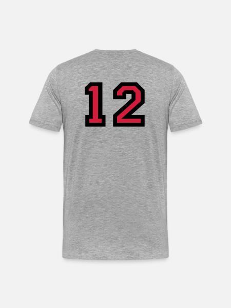 The number 12 - number twelve - Men's Premium Organic T-Shirt - heather grey
