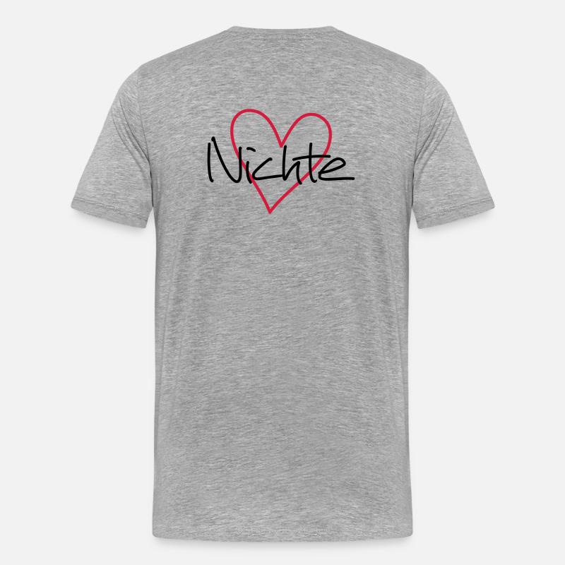 Nichte Herz Geschenk Geschenkidee Partnerlook - Männer Premium Bio T-Shirt - Grau meliert