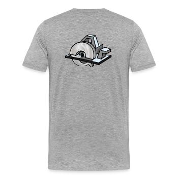 Scie circulaire | scie circulaire - T-shirt bio Premium Homme - gris chiné - Dos - Damien (186cm)