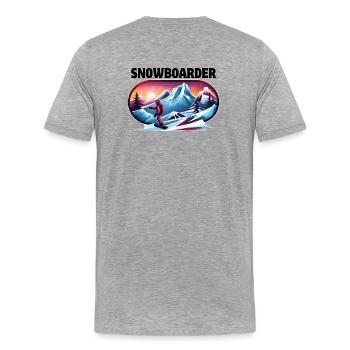 skiing, snowboarding, ski resort, snowboarder - Men's Premium Organic T-Shirt - heather grey - Back - Damien (186cm)