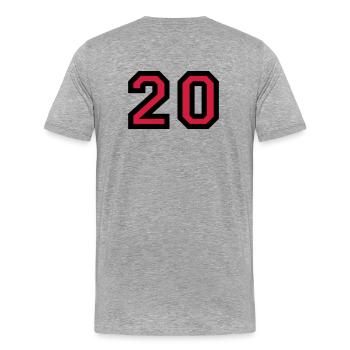 Le numéro 20 - nombre de vingt - T-shirt bio Premium Homme - gris chiné - Dos - Damien (186cm)