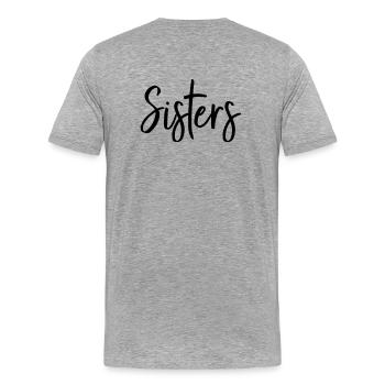 La meilleure amie de Soeur cadeau de partenaire - T-shirt bio Premium Homme - gris chiné - Dos - Damien (186cm)