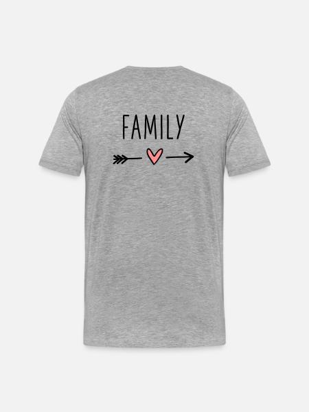 Family heart arrow love cupid cohesion - Men's Premium Organic T-Shirt - heather grey