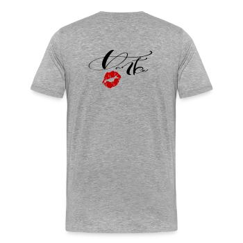 Danke  - Männer Premium Bio T-Shirt - Grau meliert - Hinten - Damien (186cm)