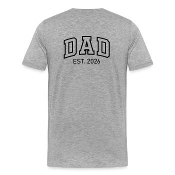 Dad Est. 2026 New Dad 2026  - Männer Premium Bio T-Shirt - Grau meliert - Hinten - Damien (186cm)