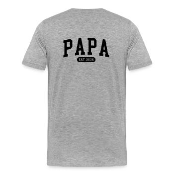 Dad Est 2026 New Dad Mama Schwangerschaft Vater 26 - Männer Premium Bio T-Shirt - Grau meliert - Hinten - Damien (186cm)