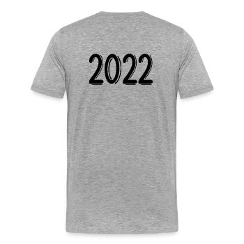 2022 - Männer Premium Bio T-Shirt - Grau meliert - Hinten - Damien (186cm)