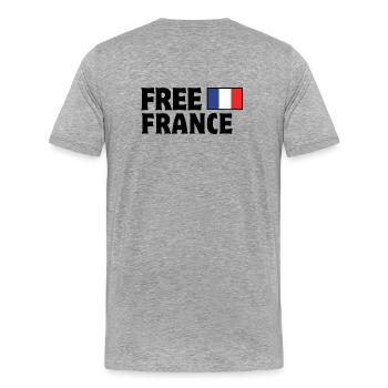 Frankreich, ich bin Franzose, es lebe Frankreich - Männer Premium Bio T-Shirt - Grau meliert - Hinten - Damien (186cm)