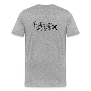 Jeûner votre ceinture - T-shirt bio Premium Homme - gris chiné - Dos - Damien (186cm)
