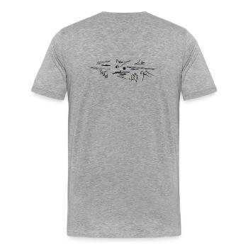 Chat Chat - T-shirt bio Premium Homme - gris chiné - Dos - Damien (186cm)