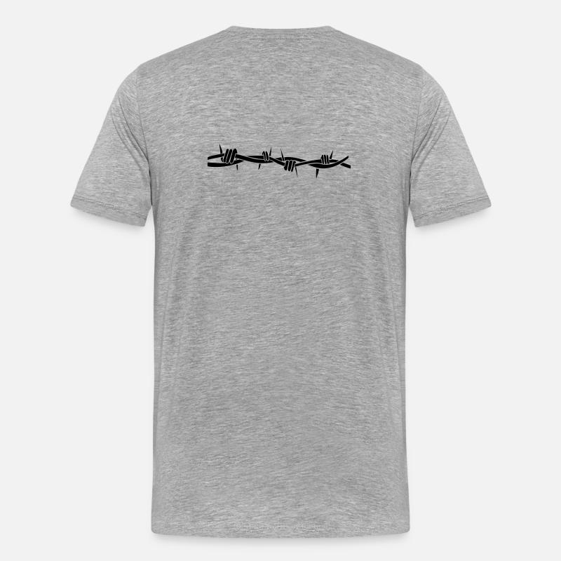 stacheldraht - Männer Premium Bio T-Shirt - Grau meliert