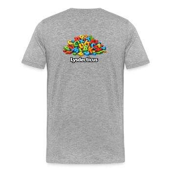 Humorbild-Legasthenie - Männer Premium Bio T-Shirt - Grau meliert - Hinten - Damien (186cm)