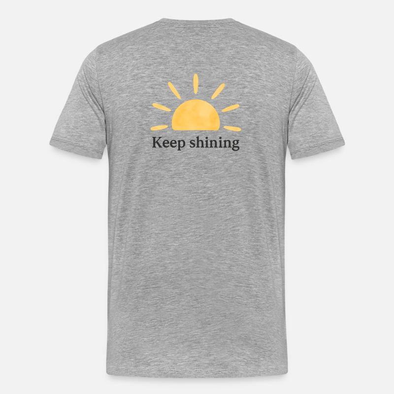 Keep Shining – Sonne – Minimalistisch - Männer Premium Bio T-Shirt - Grau meliert