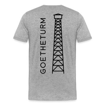 GOETHETURM - Männer Premium Bio T-Shirt - Grau meliert - Hinten - Damien (186cm)