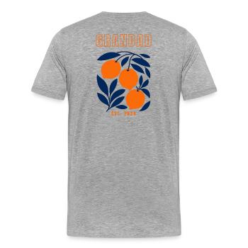 Grand-père 2024 - T-shirt bio Premium Homme - gris chiné - Dos - Damien (186cm)