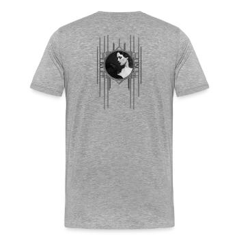 Femme Fatale Xarah Design 3 - T-shirt bio Premium Homme - gris chiné - Dos - Damien (186cm)