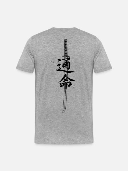 Samurai Katana Shirt, Japan  - Männer Premium Bio T-Shirt - Grau meliert