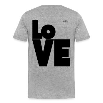 Love Black/White - T-shirt bio Premium Homme - gris chiné - Dos - Damien (186cm)