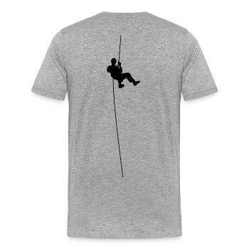 Industrie Kletterer - Männer Premium Bio T-Shirt - Grau meliert - Hinten - Damien (186cm)