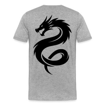 Dragon d’Asie - T-shirt bio Premium Homme - gris chiné - Dos - Damien (186cm)