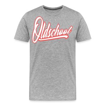 oldschool vintage retro - Men's Premium Organic T-Shirt - heather grey - Front - Damien (186cm)