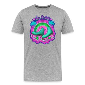 Love and Skate Tropical Rainbow - Men's Premium Organic T-Shirt - heather grey - Front - Damien (186cm)