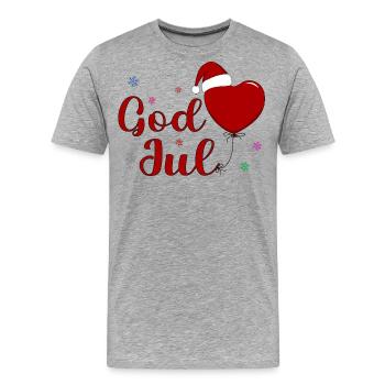 God Joul Weihnachtsfeier - Männer Premium Bio T-Shirt - Grau meliert - Vorne - Damien (186cm)